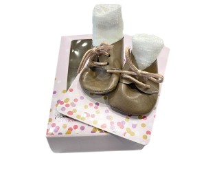 SET SCARPE E CALZE PER BAMBOLA 40 E 45 CM - BEIGE