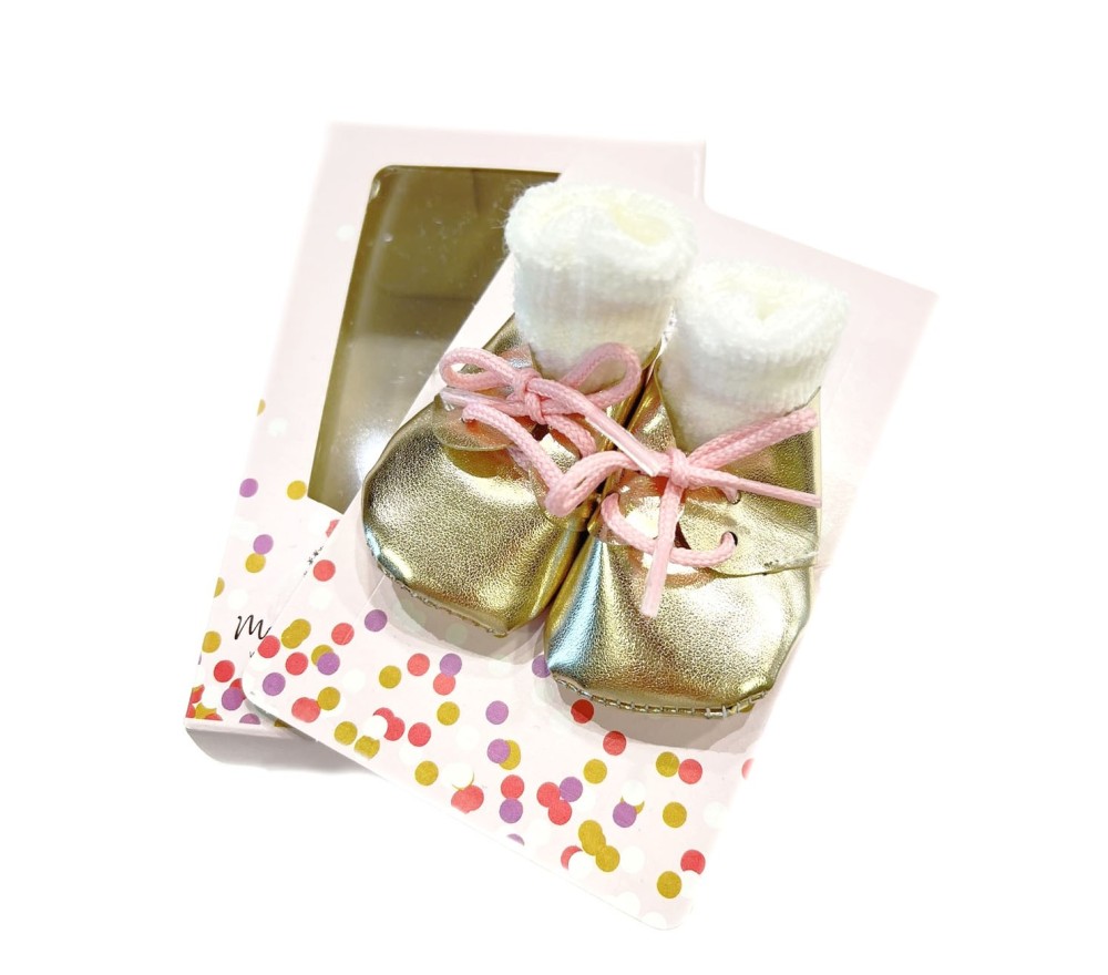 SET SCARPE E CALZE PER BAMBOLA 40 E 45 CM - ORO