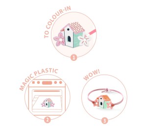 GIOIELLI IN PLASTICA MAGICA - IL CERBIATTO E L'UCCELLINO