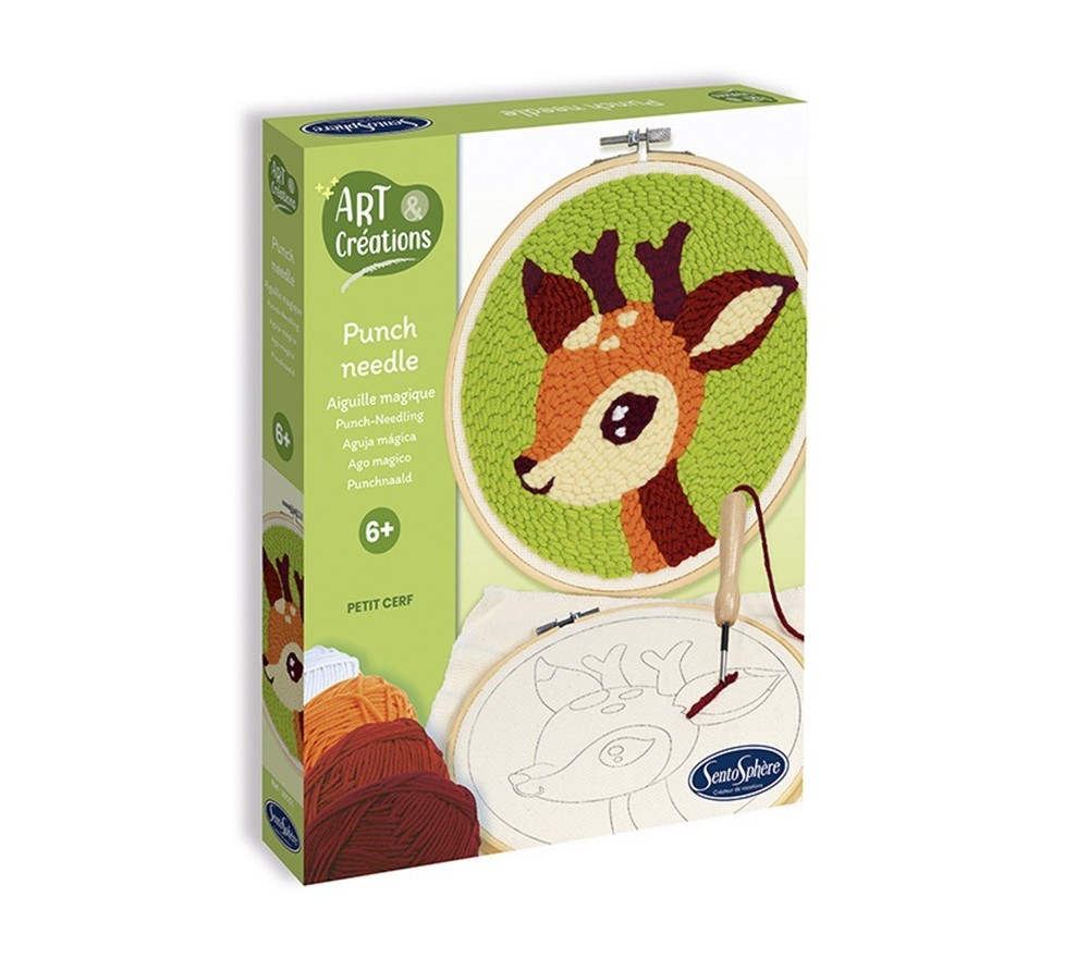SET RICAMO PUNCH NEEDLE -  CERBIATTO
