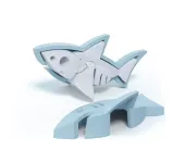 HALF TOYS - ANIMALE MAGNETICO E PUZZLE 3D - SQUALO BIANCO