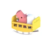 HALF TOYS - ANIMALE MAGNETICO - BABY IPPOPOTAMO CON CULLA