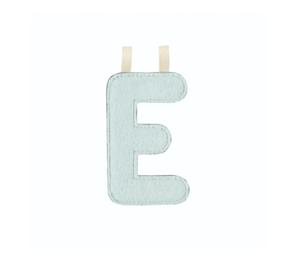 LETTERA "E" IN STOFFA DA APPENDERE - FOSFORESCENTE - BLU