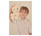 PELUCHE GATTINO BIANCO CREMA