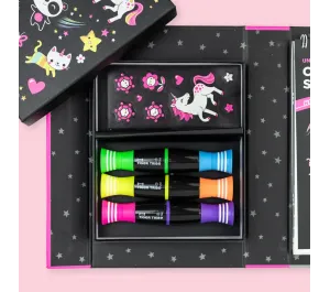 SET CREATIVO DA COLORARE EFFETTO NEON - UNICORNI E AMICI