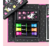 SET CREATIVO DA COLORARE EFFETTO NEON - UNICORNI E AMICI