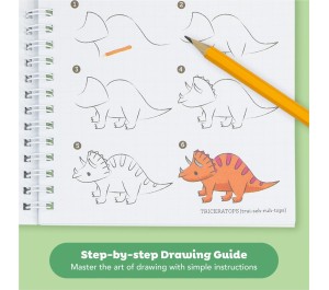 SET CREATIVO IMPARARE A DISEGNARE - HOW TO DRAW - DINOSAURI